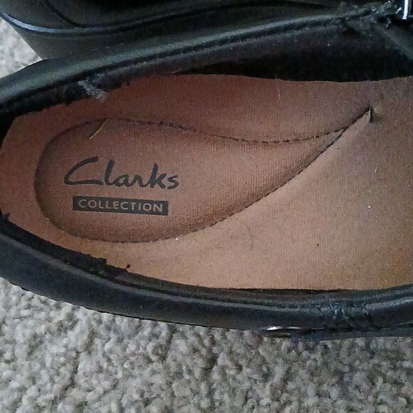 Clarks Collection Genette Danby 26102622 Black Zipper Block Heel Booties  Size 9 - Picture 6 of 8